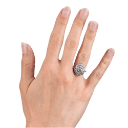 Bague Marquise en or blanc et diamants - Castafiore