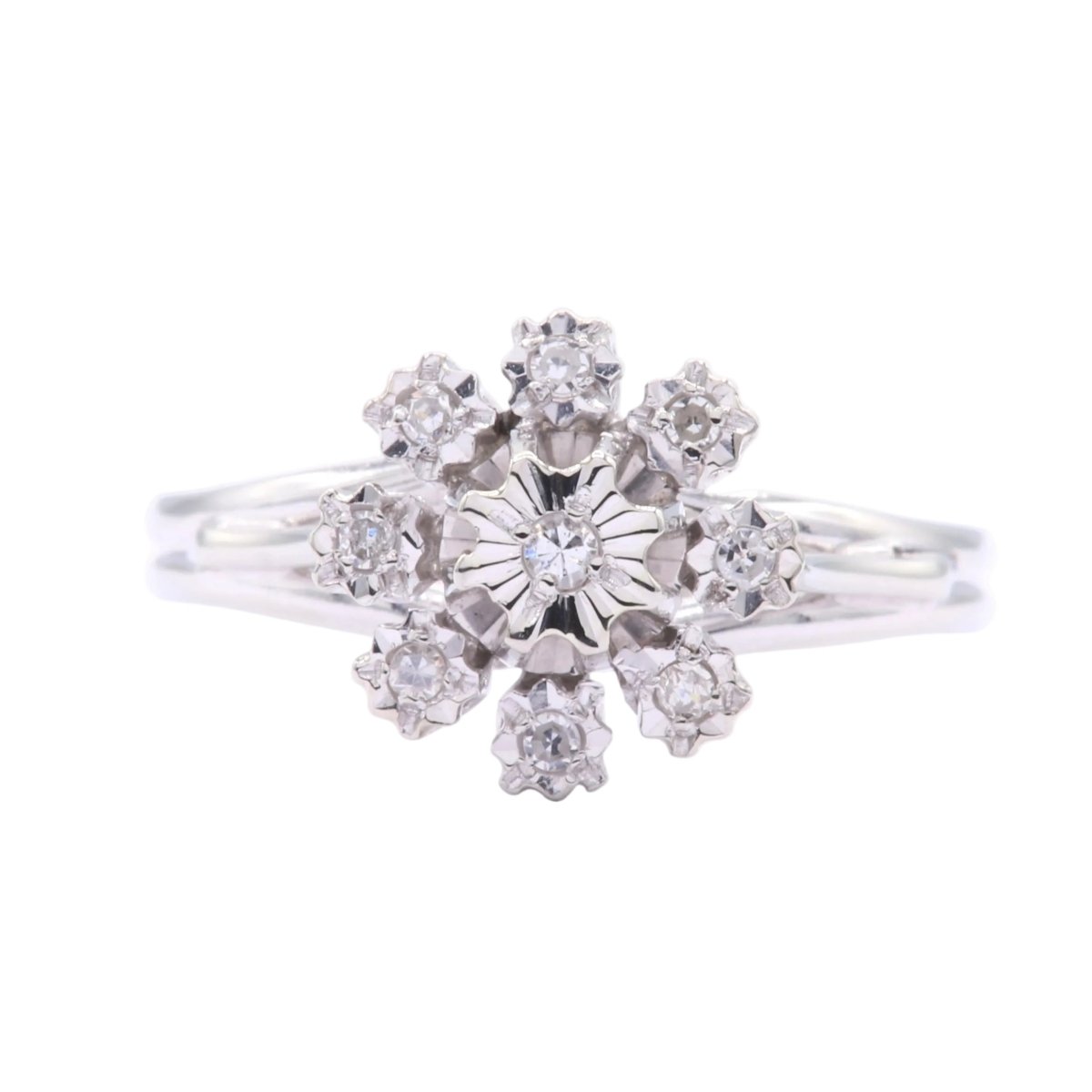 Bague Marquise en or blanc et diamants - Castafiore