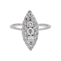 Bague Marquise en or blanc et diamants - Castafiore
