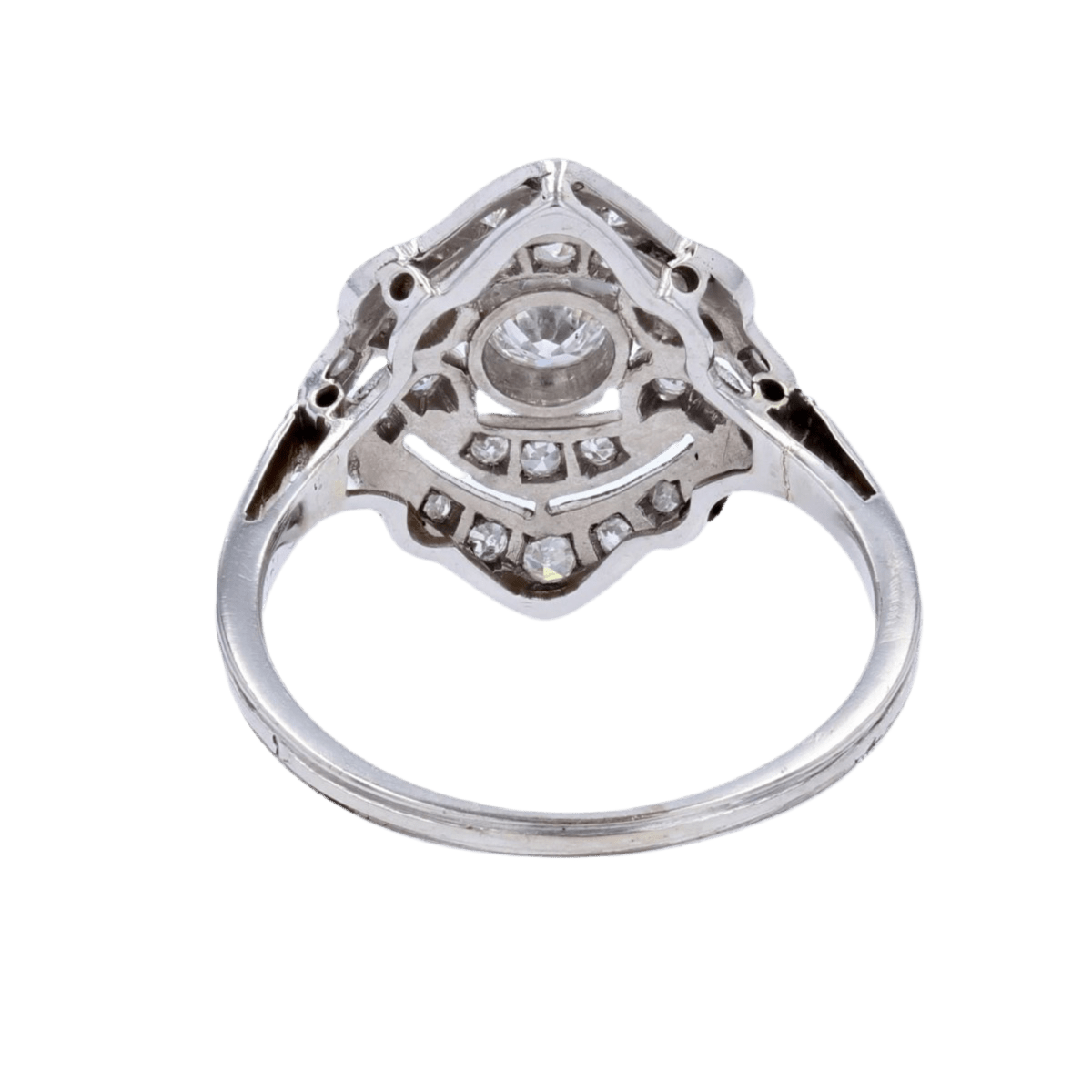 Bague Marquise en or blanc et diamants - Castafiore