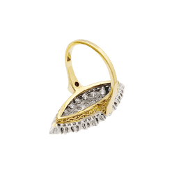 Bague Marquise en or blanc, or jaune et diamants - Castafiore