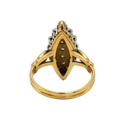 Bague Marquise en or blanc, or jaune et diamants - Castafiore