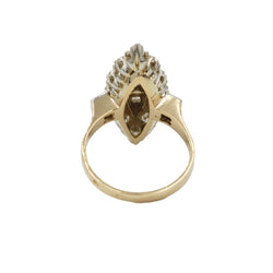 Bague Marquise en or blanc, or jaune et diamants - Castafiore