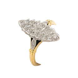 Bague Marquise en or blanc, or jaune et diamants - Castafiore