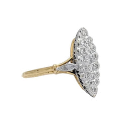 Bague Marquise en or blanc, or jaune et diamants - Castafiore