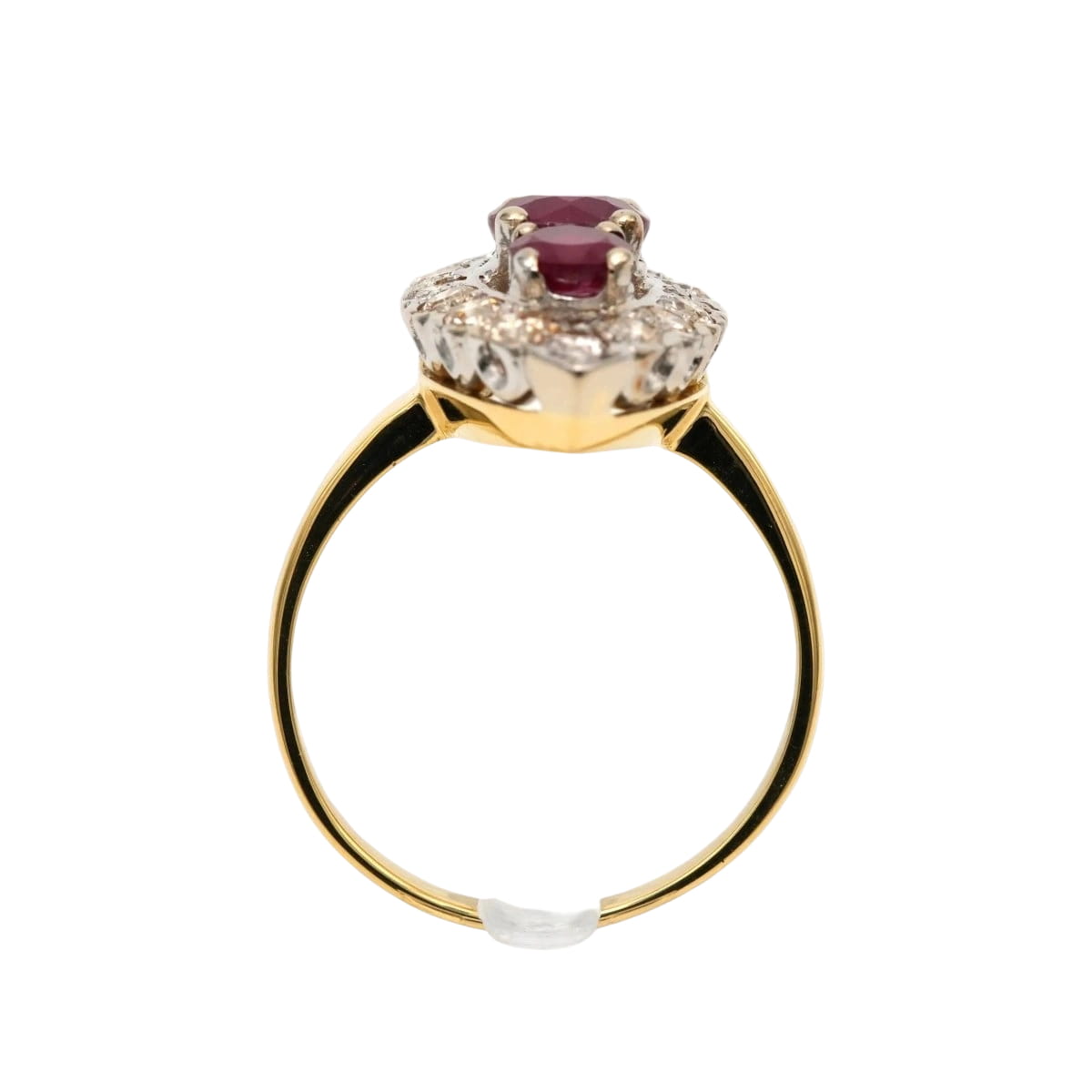 Bague Marquise en or blanc, or jaune, rubis et diamants - Castafiore