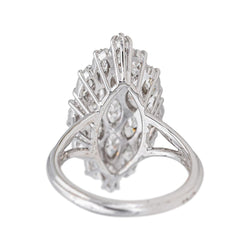 Bague Marquise en or blanc, platine et diamants - Castafiore