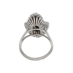 Bague Marquise en or blanc, platine, rubis et diamants - Castafiore