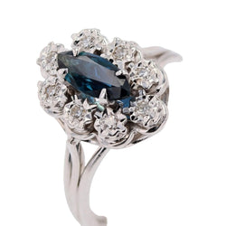 Ring sapphire marquise diamonds