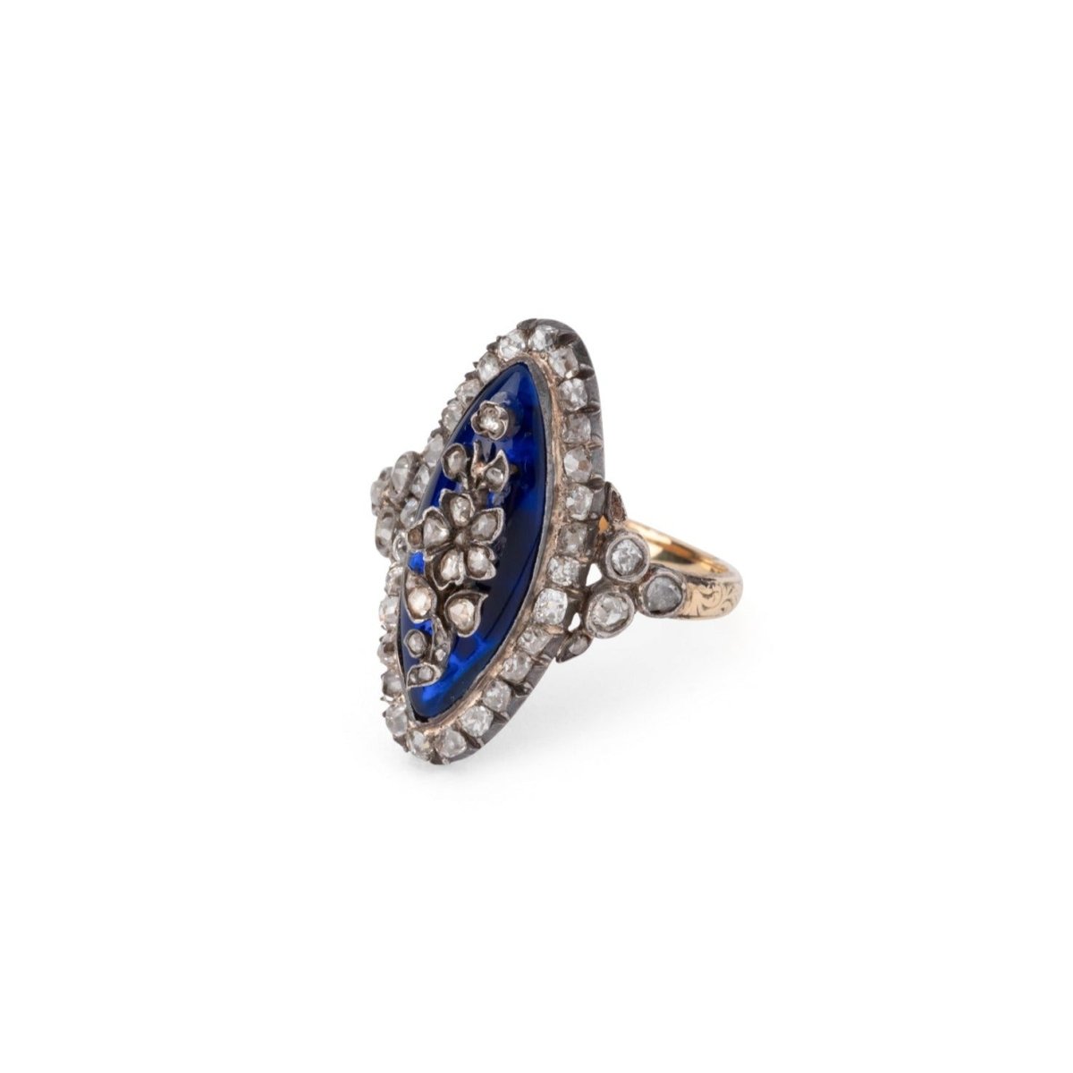 Bague Marquise en or et diamants - Castafiore