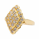 Bague Marquise en or jaune et diamant - Castafiore