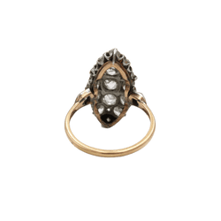 Bague Marquise en or jaune et diamants - Castafiore