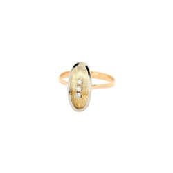 Bague Marquise en or jaune et diamants - Castafiore