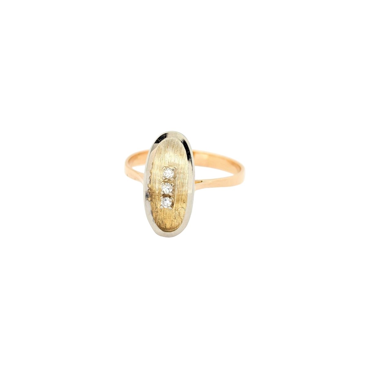 Bague Marquise en or jaune et diamants - Castafiore