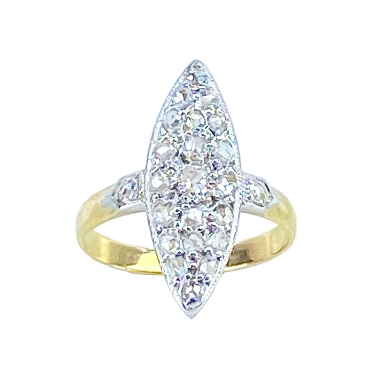 Bague Marquise en or jaune et diamants - Castafiore