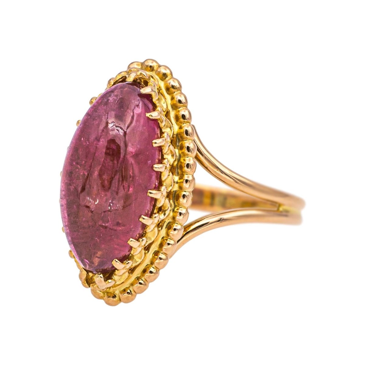 Bague Marquise en or jaune et tourmaline - Castafiore
