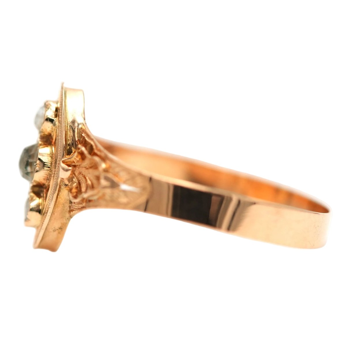 Bague Marquise en or jaune, perles et strass - Castafiore