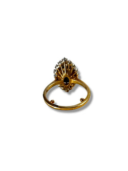 Bague Marquise en or jaune, platine, opale et diamants - Castafiore