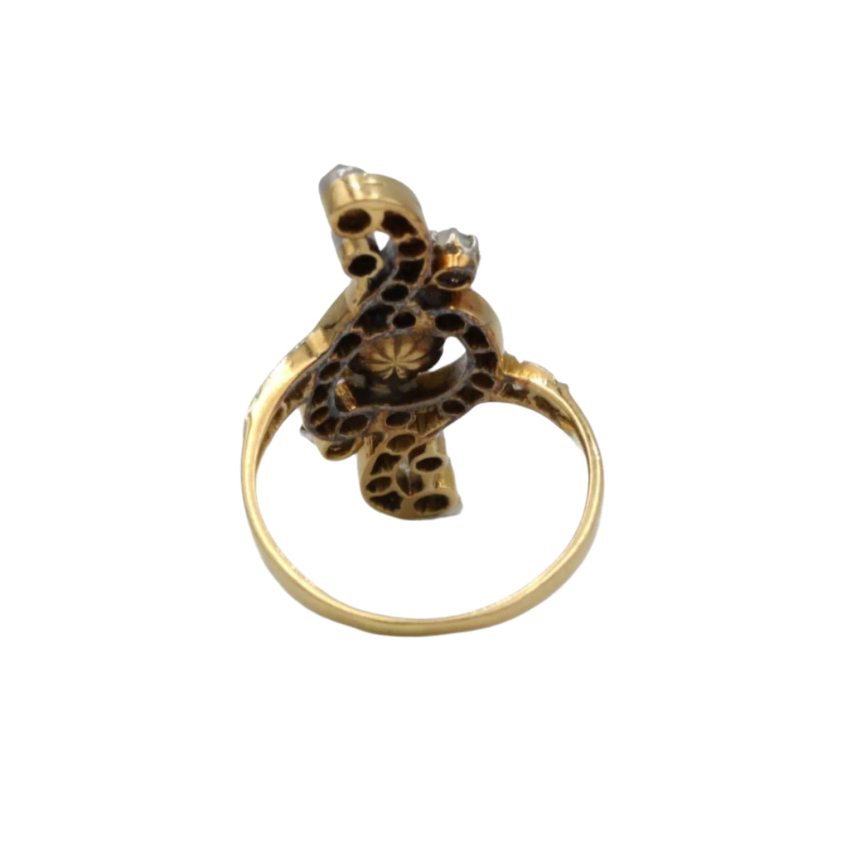 Bague Marquise en or, perle et diamants - Castafiore