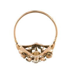 Bague Marquise en or rose, argent et perles - Castafiore