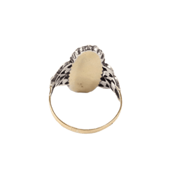 Bague Marquise en or rose, argent et pierres de Rhin - Castafiore