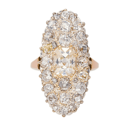 Bague Marquise en or rose et diamants - Castafiore