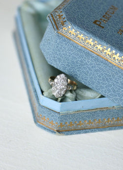 Bague Marquise en or rose et diamants - Castafiore