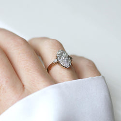 Bague Marquise en or rose et diamants - Castafiore