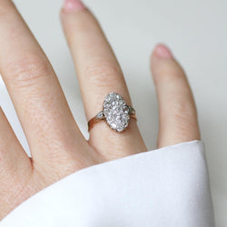 Bague Marquise en or rose et diamants - Castafiore