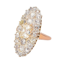 Bague Marquise en or rose et diamants - Castafiore