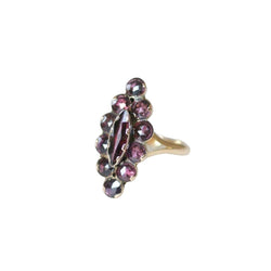 Bague Marquise en or rose et grenats - Castafiore