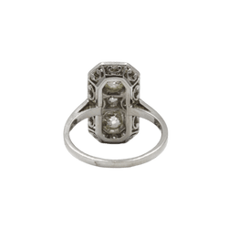 Bague Marquise en platine et diamants - Castafiore