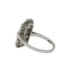 Bague Marquise en platine et diamants - Castafiore