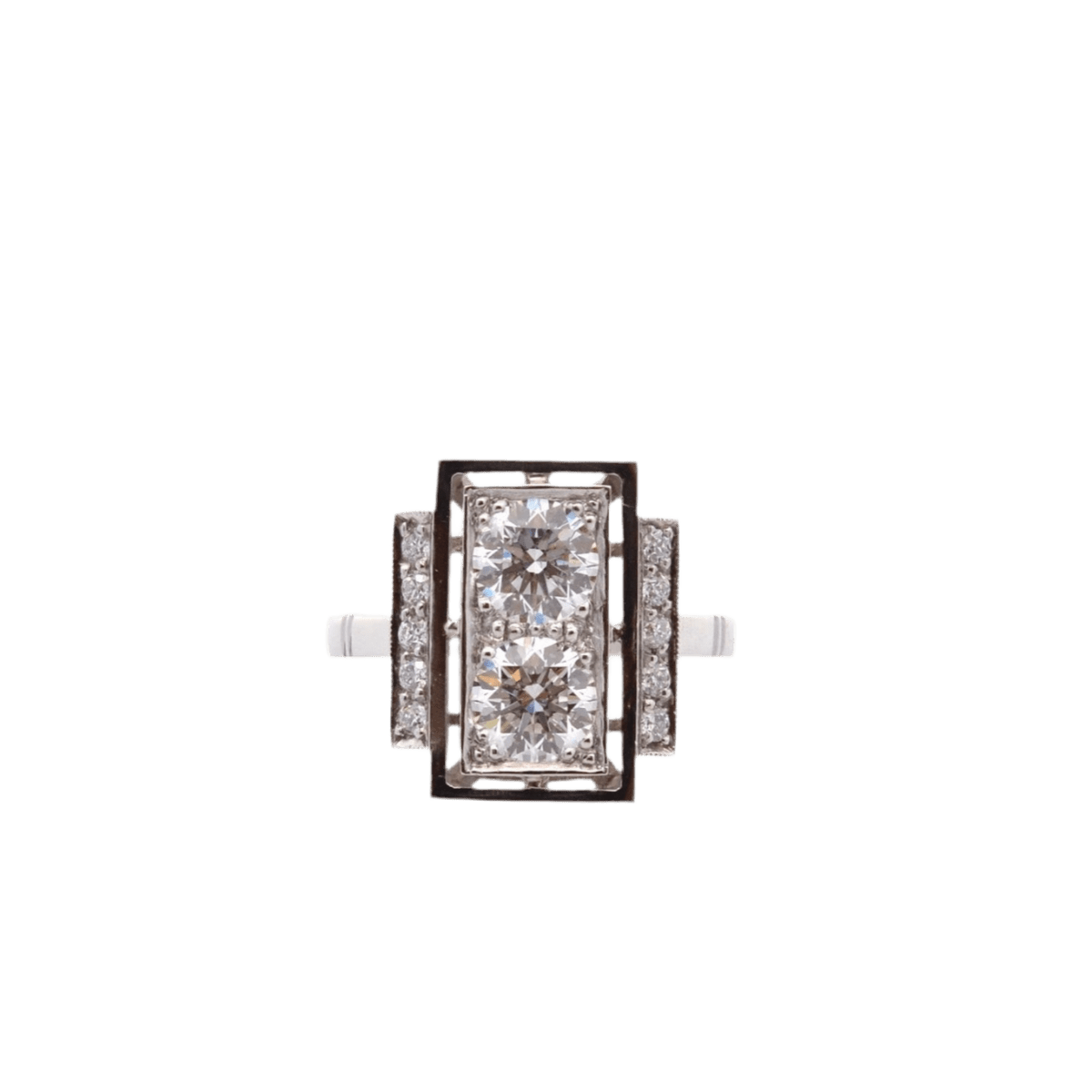 Bague Marquise en platine et diamants - Castafiore