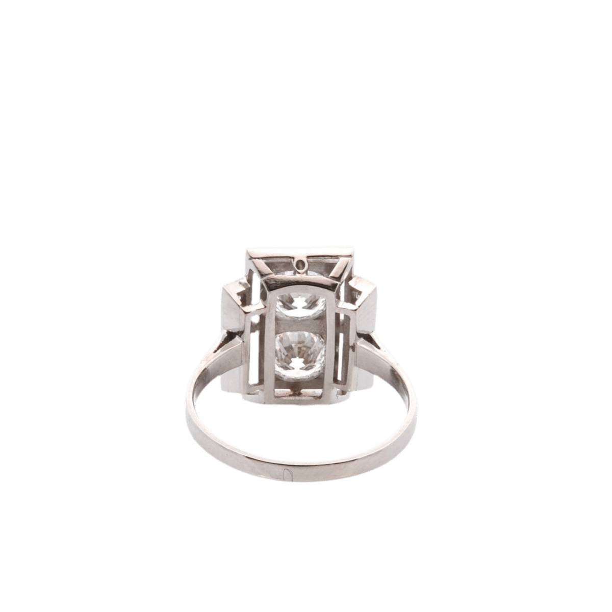 Bague Marquise en platine et diamants - Castafiore