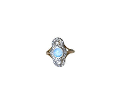 Bague marquise opale et diamants - Castafiore
