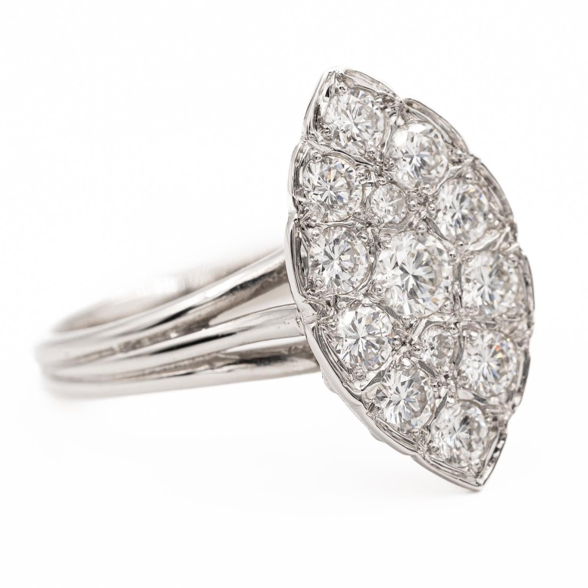 Bague Marquise Or blanc Diamant - Castafiore