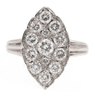 Bague Marquise Or blanc Diamant - Castafiore