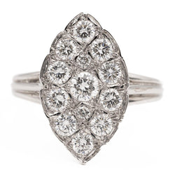 Bague Marquise Or blanc Diamant - Castafiore