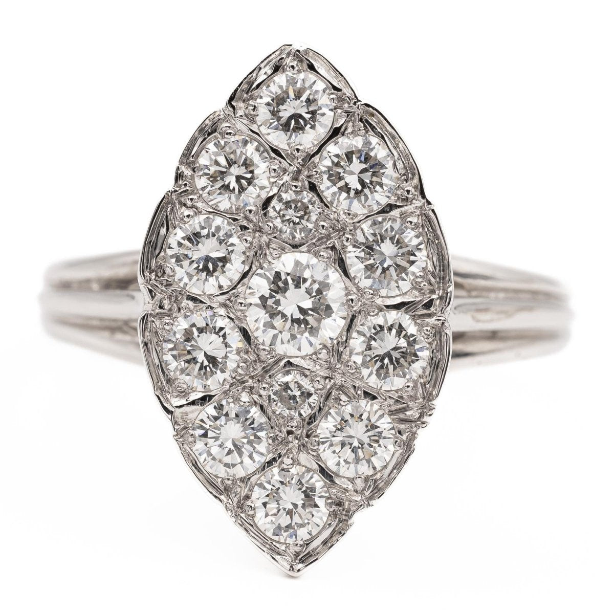 Bague Marquise Or blanc Diamant - Castafiore