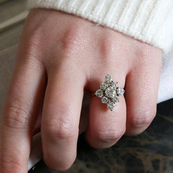 Bague marquise or blanc diamants 2,3 ct - Castafiore