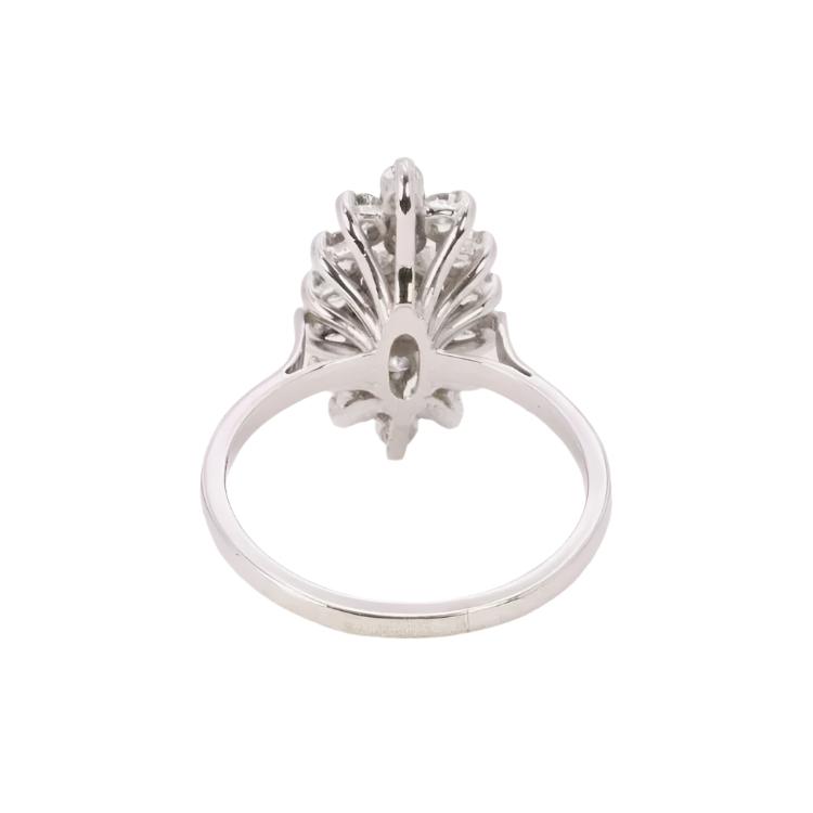 Bague marquise or blanc diamants - Castafiore