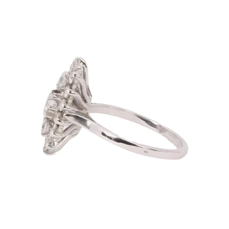 Bague marquise or blanc diamants - Castafiore