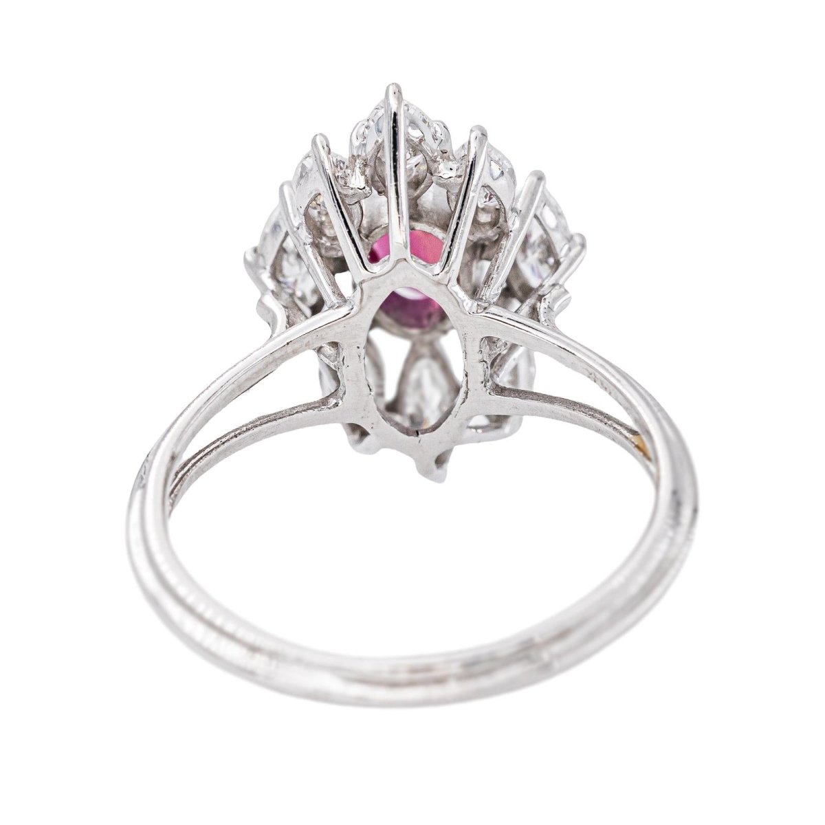 Bague Marquise Or blanc Rubis - Castafiore