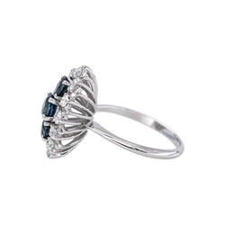 Bague Marquise Or blanc Saphir - Castafiore