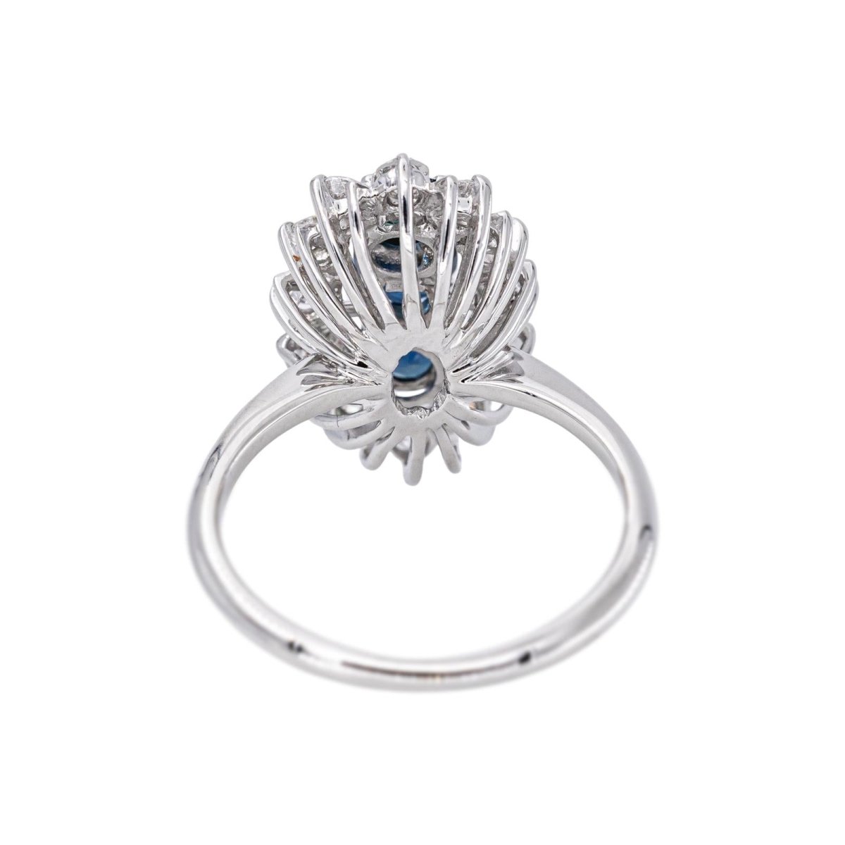 Bague Marquise Or blanc Saphir - Castafiore