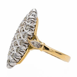 Bague Marquise Or jaune Diamant - Castafiore