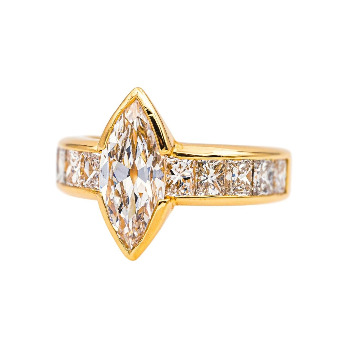 Bague Marquise Or jaune Diamant - Castafiore