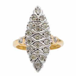 Bague Marquise Or jaune Diamant - Castafiore