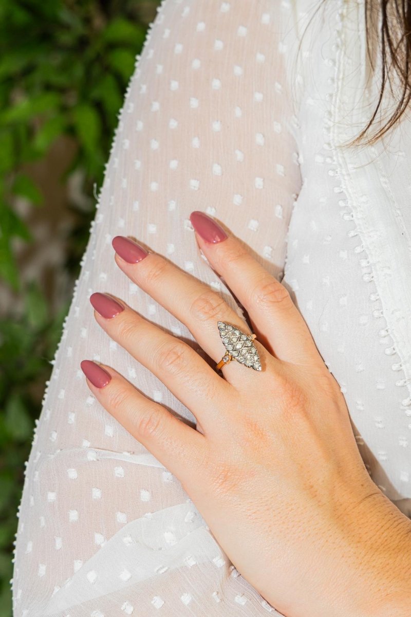 Bague Marquise Or jaune Diamant - Castafiore